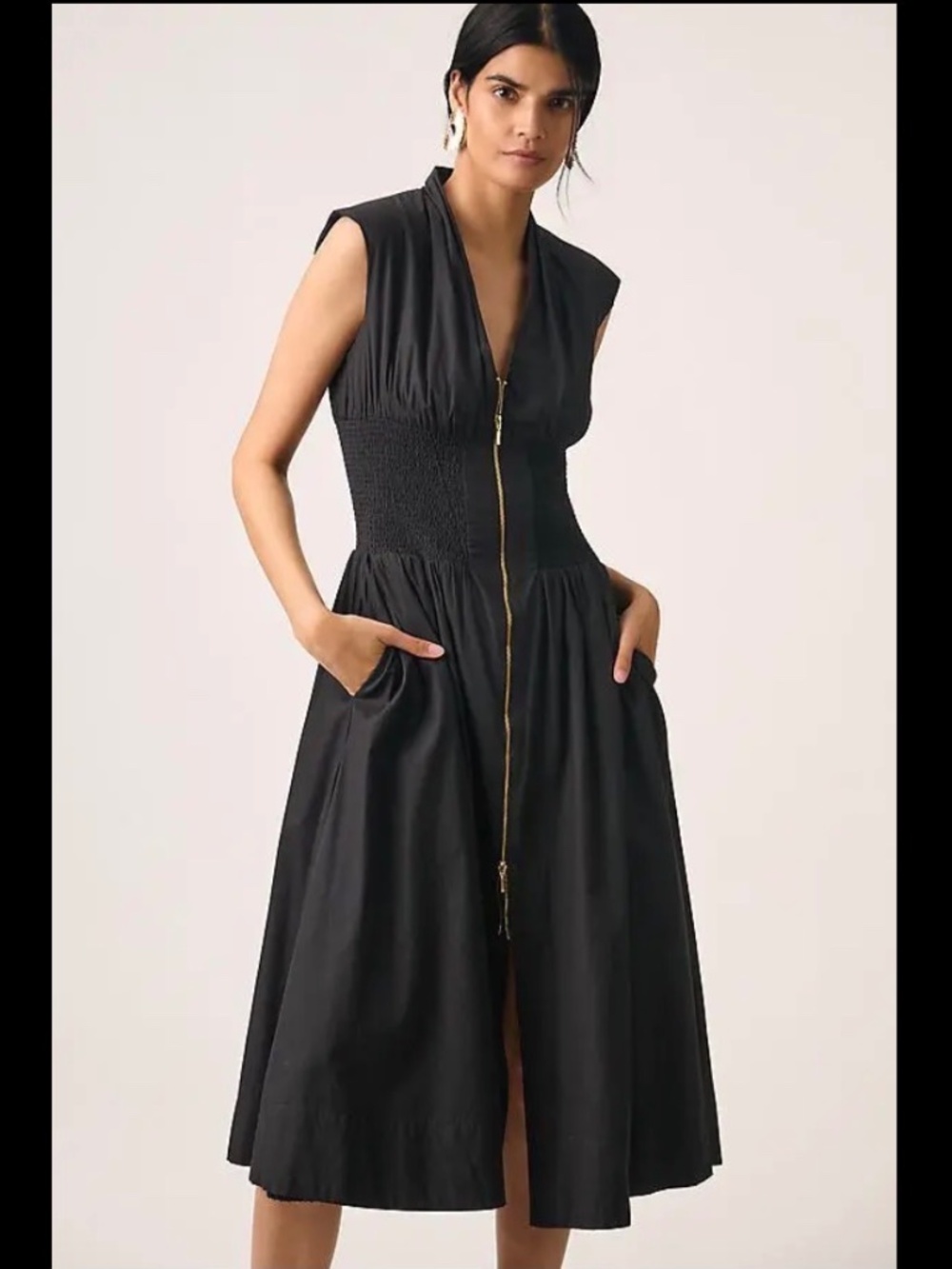 ANTHROPOLOGIE | The Tommie Zip-Front Midi Dress